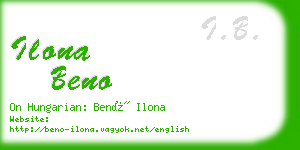 ilona beno business card